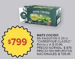 Carrefour Market Carrefour classic mate cocido en saquitos oferta