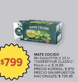 Carrefour Market Carrefour classic mate cocido oferta