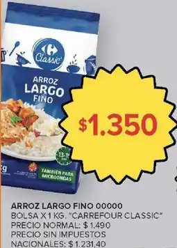 Carrefour Market Carrefour classic arroz largo fino 00000 oferta