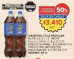 Carrefour Pepsi gaseosa cola regular oferta