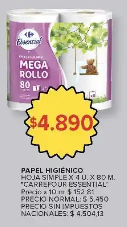 Carrefour Market Carrefour essential papel higiénico mega rollo oferta