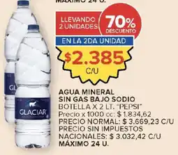 Carrefour Pepsi glaciar agua mineral sin gas bajo sodio oferta