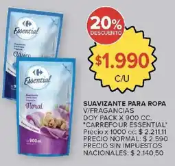 Carrefour Market Carrefour essential suavizante para ropa v/fragancias oferta