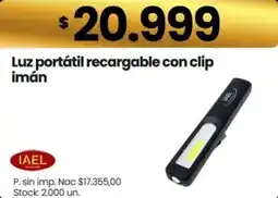 Changomas Iael luz portátil recargable con clip imán oferta