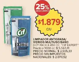 Carrefour Cif limpiador antigrasa/vidrios multiuso/baño oferta