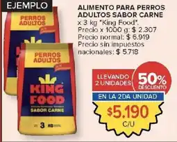 Carrefour Market King food alimento para perros adultos sabor carne oferta