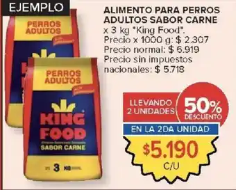 Carrefour Market King food alimento para perros adultos sabor carne oferta