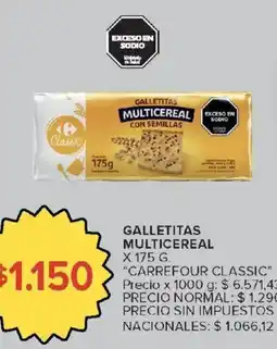 Carrefour Carrefour classic galletitas multicereal con semillas oferta