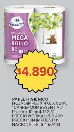 Carrefour Carrefour essential papel higiénico mega rollo oferta