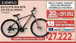Carrefour Jordan bicicleta r29 mtb 21v de aluminio oferta