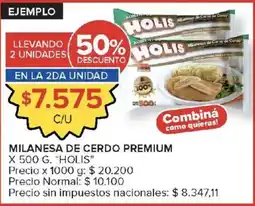Carrefour Holis milanesa de cerdo premium oferta