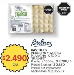 Carrefour Bulnez ravioles verdura y queso oferta