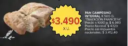 Carrefour Tradición francesa pan campesino integral oferta