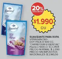 Carrefour Carrefour essential suavizante para ropa oferta
