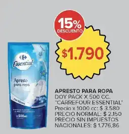 Carrefour Carrefour essential apresto para ropa oferta