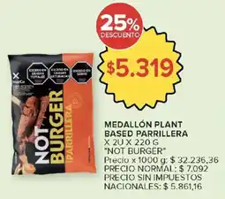 Carrefour Not burger medallon plant based parrillera oferta