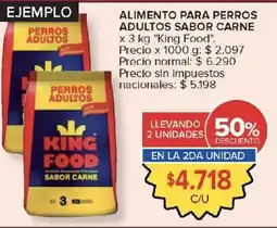 Carrefour King food alimento para perros adultos sabor carne oferta