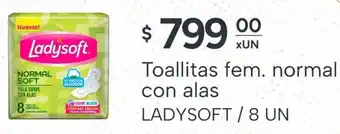 El Milagro Mayorista Ladysoft toallitas fem. normal con alas oferta
