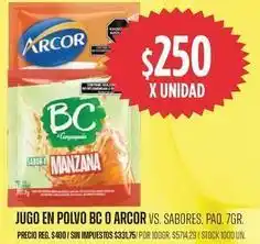 Supermercados Vea Arcor - jugo en polvo bc o arcor oferta