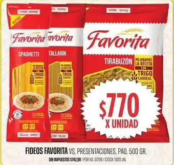 Favorita - fideos tirabuzón
