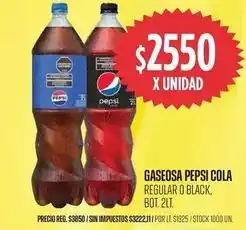 Pepsi - gaseosa regular o black