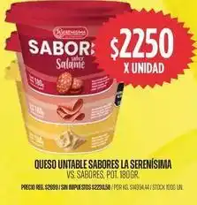 Supermercados Vea La serenísima - queso untable sabores oferta