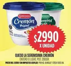 Supermercados Vea Queso cremón oferta