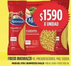 Supermercados Vea Matarazzo - fideos tallarin n°5 codito oferta