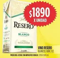 Supermercados Vea Resero - vino blanco oferta