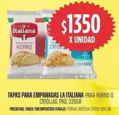 Supermercados Vea La italiana - tapas para empanadas oferta