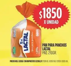 Supermercados Vea Lactal - pan para panchos oferta