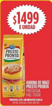 Supermercados Vea Presto pronta - harina de maíz precocida oferta