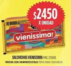 Supermercados Vea Vienissima - salchichas oferta