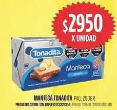 Supermercados Vea Tonadita - manteca oferta