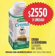 Supermercados Vea La serenísima - crema cocinar oferta