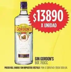 Supermercados Vea Gordon's - gin bot. 700cc oferta
