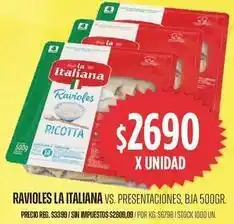 Supermercados Vea La italiana - ravioles oferta