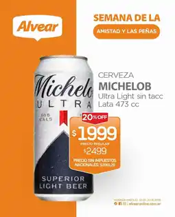 Alvear Michelob ultra light sin tacc oferta