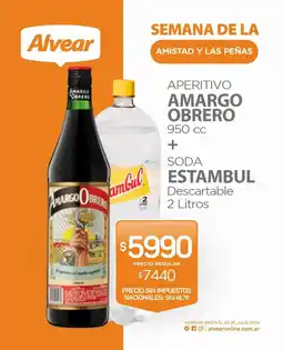 Alvear Alvear aperitivo amargo obrero oferta