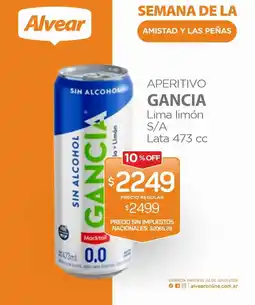 Alvear Gancia aperitivo lima limón oferta