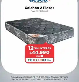 Casa Silvia Deseo colchones&sommiers colchón 2 plazas oferta