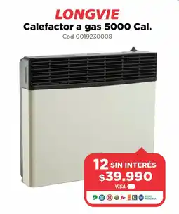 Casa Silvia Longvie calefactor a gas 5000 cal. oferta
