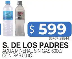 Masivos S. de los padres s. agua mineral sin gas 600c/ con gas oferta