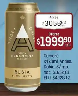 El Nene Andes rubia cerveza oferta