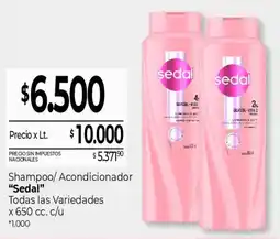 La Anonima Sedal shampoo/acondicionador oferta
