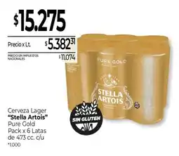 La Anonima Stella artois cerveza lager pure gold oferta