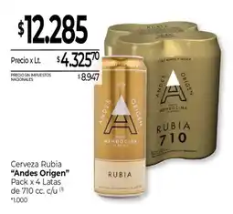 La Anonima Andes Origen Cerveza Rubia oferta
