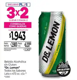 La Anonima Dr. lemon bebida alcohólica sin gluten oferta