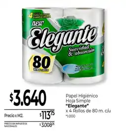 La Anonima Elegante papel higienico hoja simple oferta