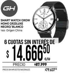 La Anonima Gh smart watch grow home gr23luxe negro/ blanco oferta